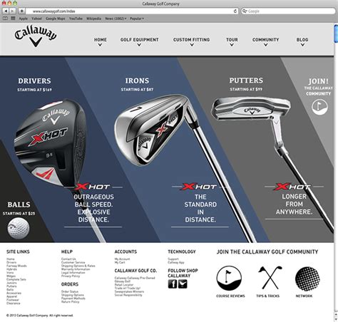 callaway golf company website.